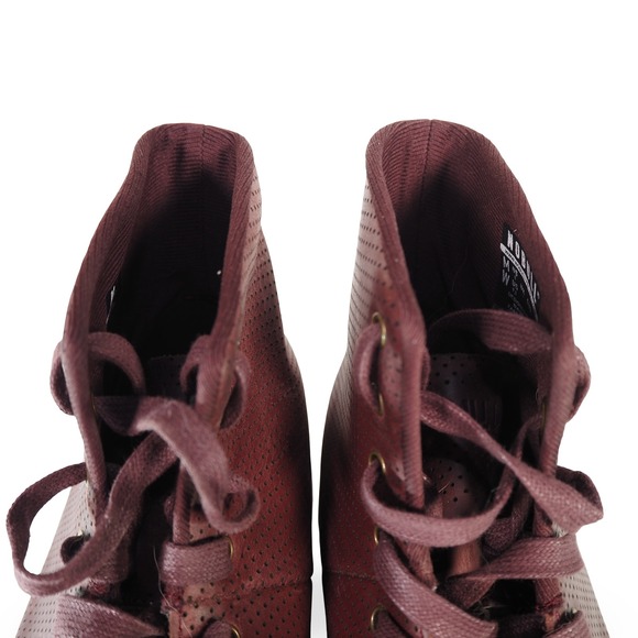 NOBULL Outwork High Top Leather Trainers Mens 8 Womens 9.5 Burgundy Perforated - Picture 11 of 11